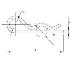 Фиба навесна система за трактор с дължина 44 мм. и диаметър 2 мм.