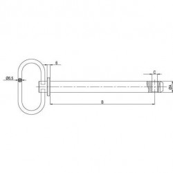 Щифт чоп с фиба за теглич с дължина 165 мм. и диаметър 30 мм. LS P,XP,MT7