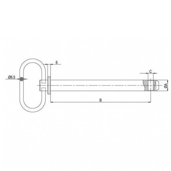 Щифт чоп с фиба за теглич с дължина 165 мм. и диаметър 30 мм. LS P,XP,MT7