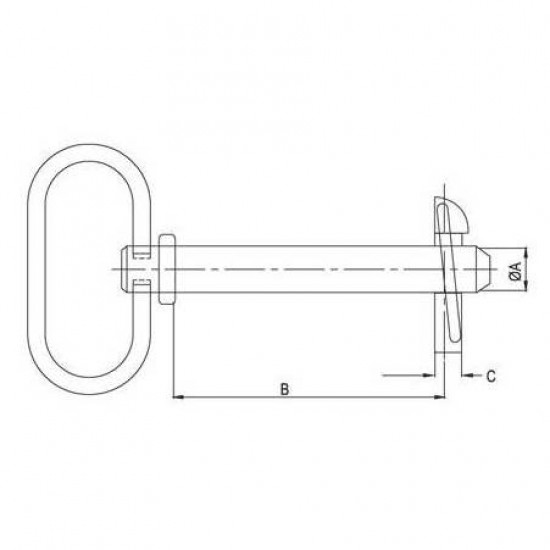 Щифт чоп с фиба за теглич с дължина 165 мм. и диаметър 22 мм.