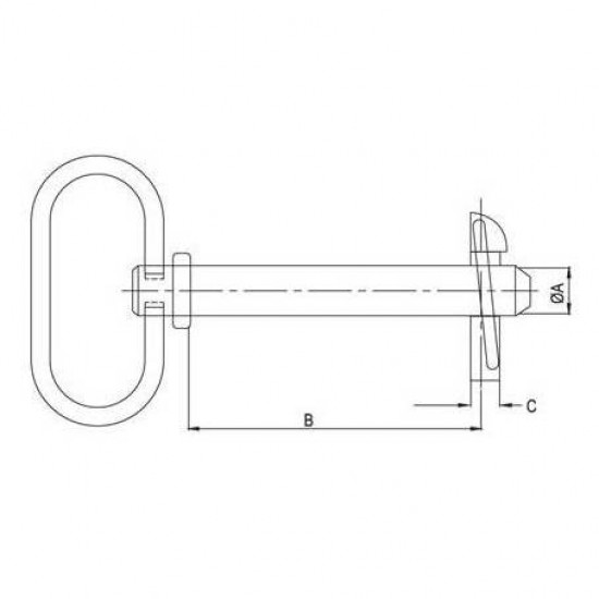 Щифт чоп с фиба за теглич с дължина 190 мм. и диаметър 35 мм.