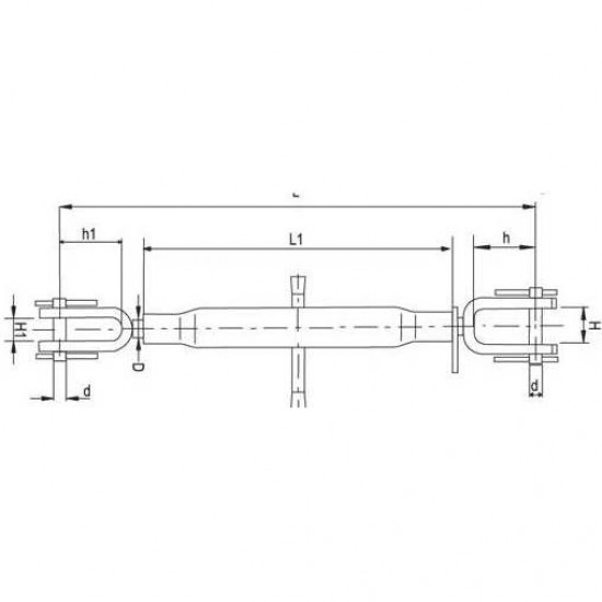 Страничен винт раскос с тръба 200 мм. за навесна система на трактор