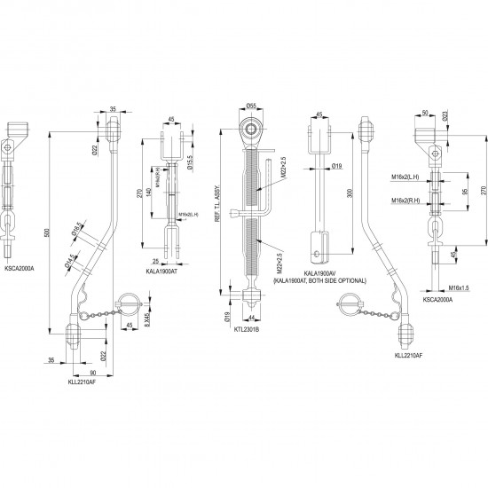 Навесна система комплект за трактор KUBOTA усилена