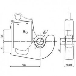 Накрайник за рамо навесна система на трактор категория 1 