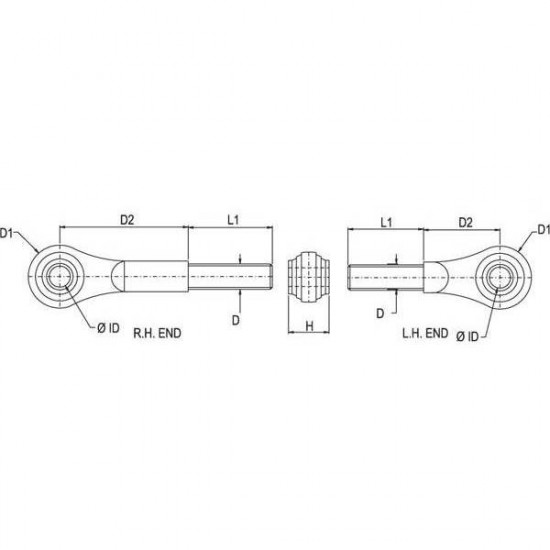 Накрайник централен винт категория 2 дясна резба John Deere