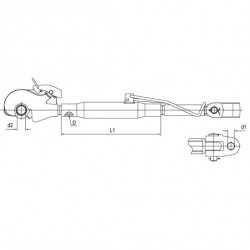 Централен винт за трактор 300 мм. с кука за трактор John Deere