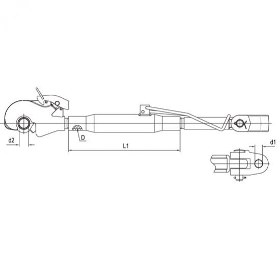 Централен винт за трактор 300 мм. с кука за трактор John Deere