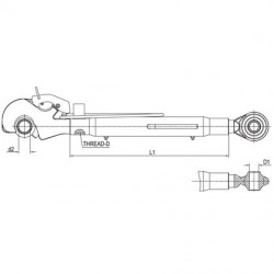 Централен винт за трактор 360 мм. с кука за МТЗ Беларус