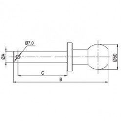 Ябълка с щифт 98 мм. за теглич на трактор за ремарке
