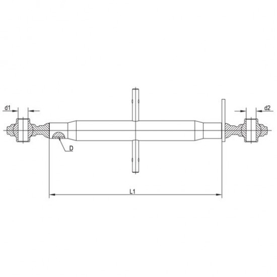 Централен винт за трактор усилен - трета точка 460 мм. - категория 2 към 3