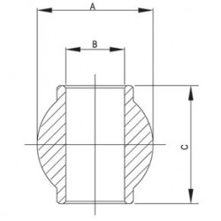Сфера (ябълка - сачма) за централен винт на навесна с-ма 50x25x51 кат.2