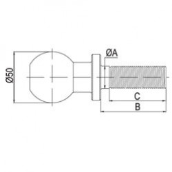 Ябълка с болт 57 мм. за теглич на трактор за ремарке