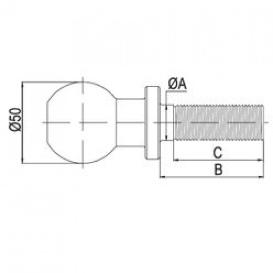 Ябълка с болт 57 мм. за теглич на трактор за ремарке