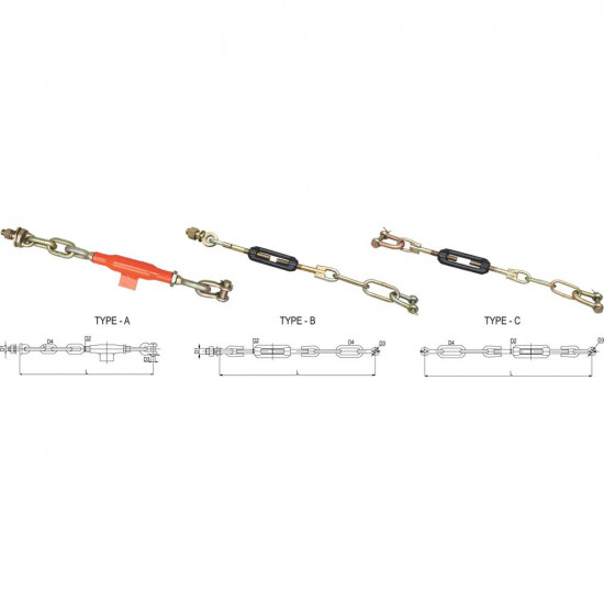 Обтяжка навесна система на ZETOR с дължина 550 мм.