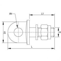 Ухо за обтяжка с резба M16x1.5