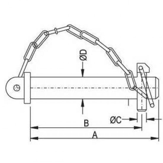 Щифт чоп с щипка за навес с дължина 120 мм. и диаметър 19 мм.