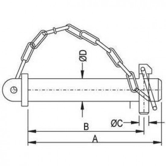 Щифт чоп с щипка за навес с дължина 120 мм. и диаметър 25 мм.
